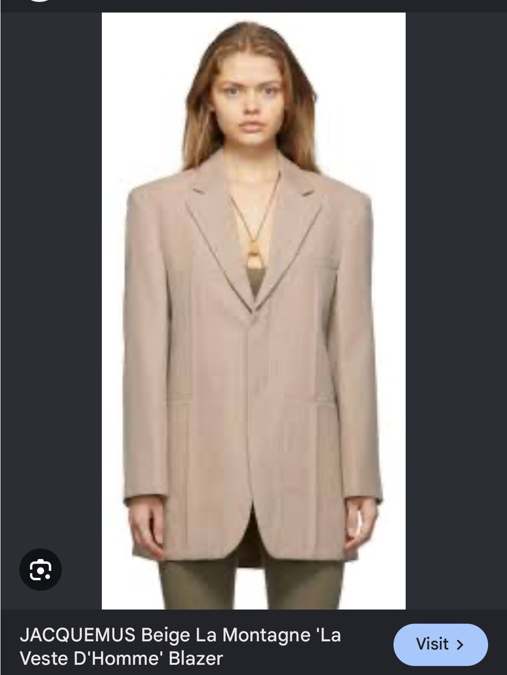 Jacquemus La Montagne Beige Single-Breasted Tailored Blazer size 38